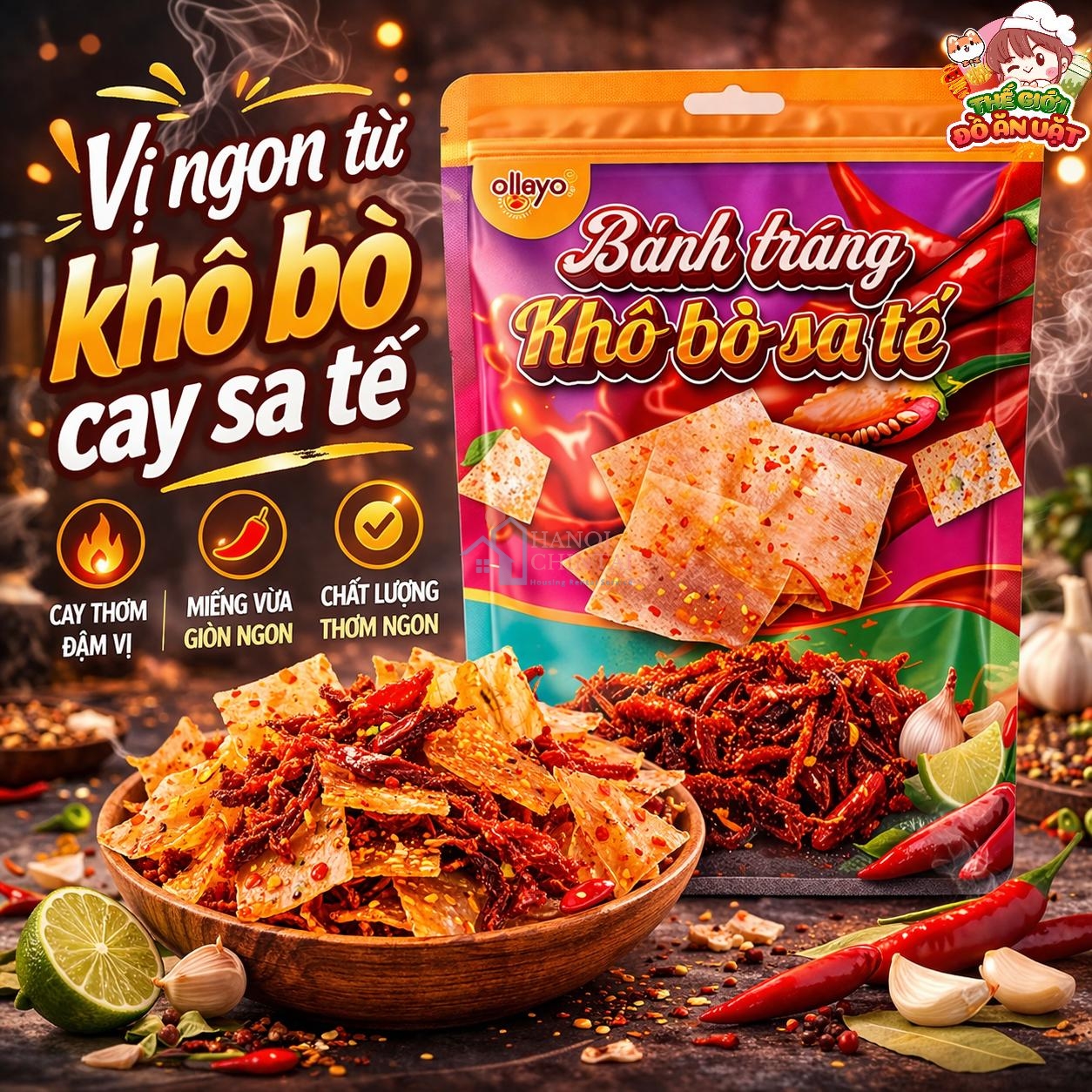 Bánh tráng khô bò sa tế 40g