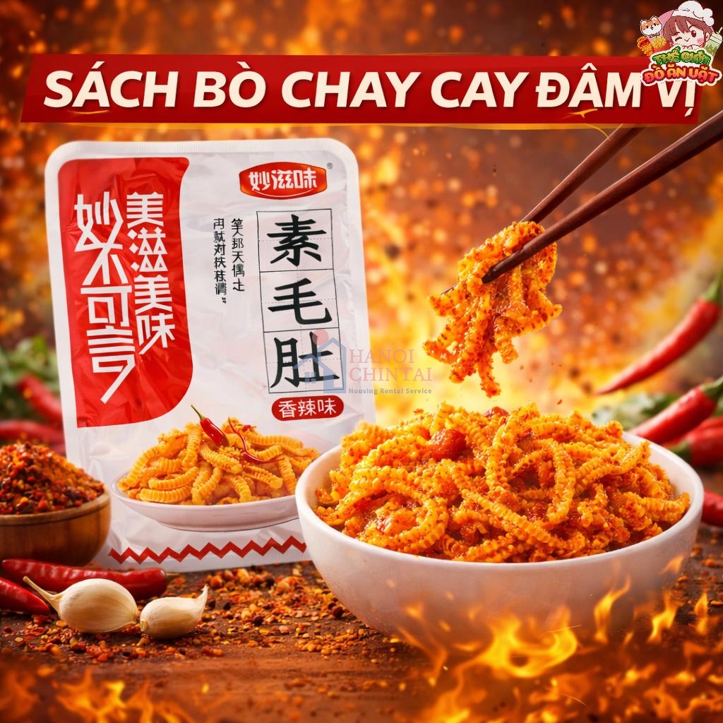 Sách bò chay vị cay 18g