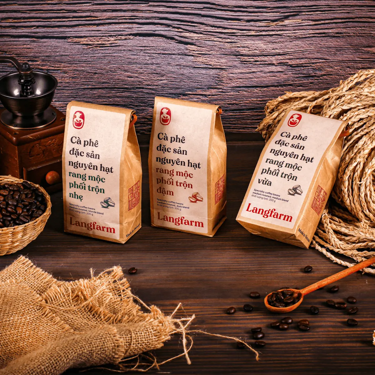 Cà phê nguyên hạt đặc sản Langfarm