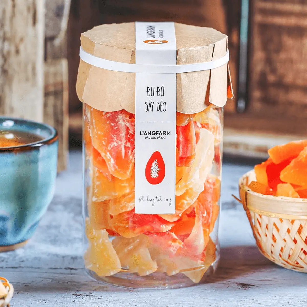 Đu đủ sấy dẻo, đặc sản Langfarm