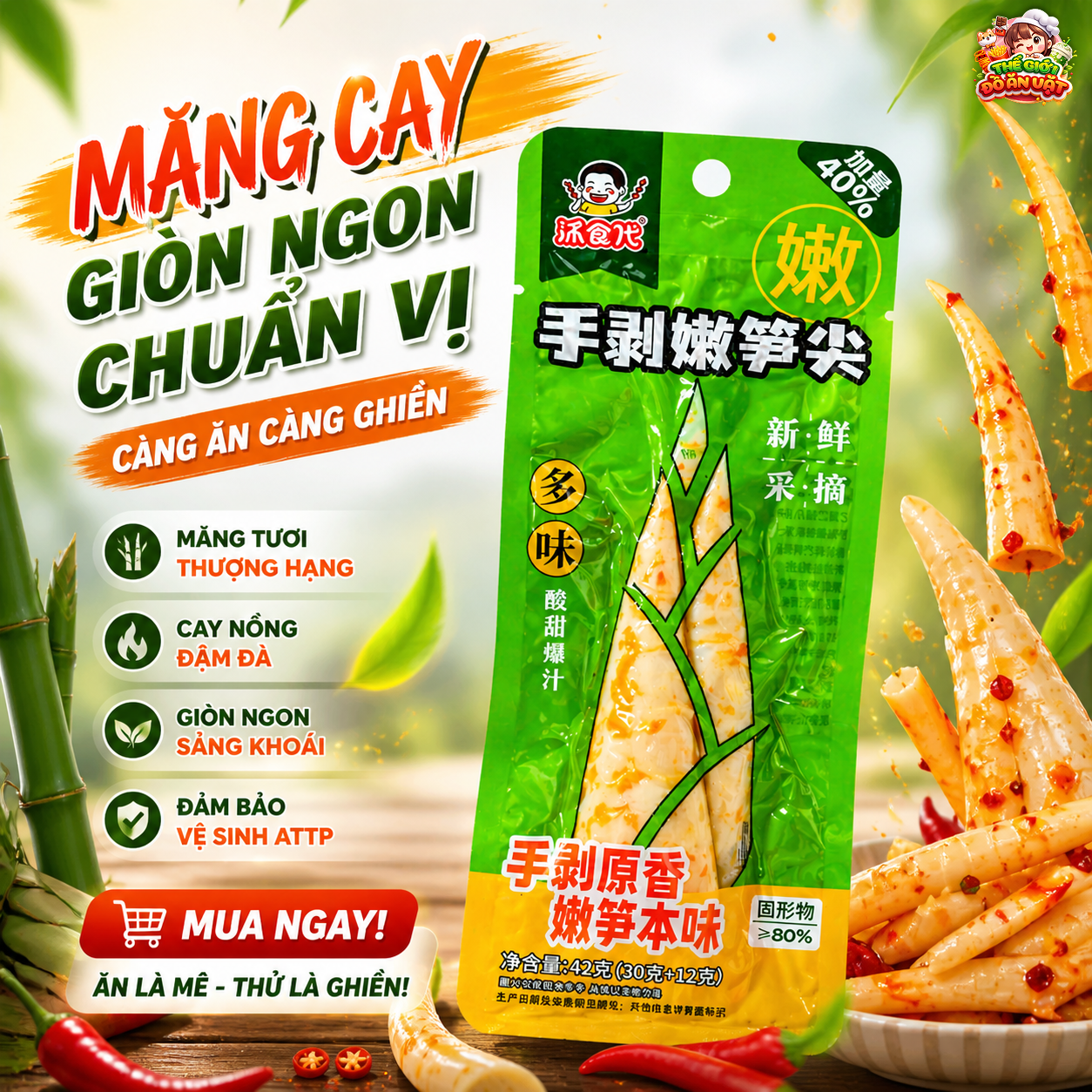 Búp măng xé cay