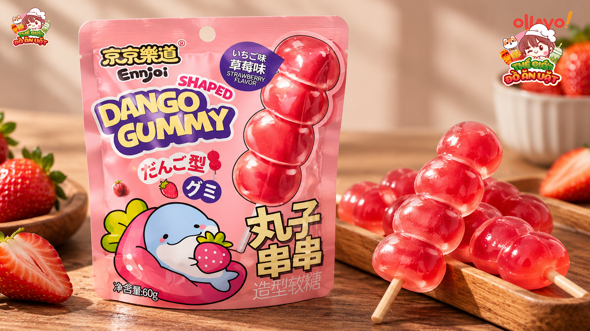 Kẹo hồ l&ocirc; Hương d&acirc;u t&acirc;y đồ ăn vặt hot trend