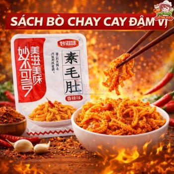 Sách bò chay vị cay 18g
