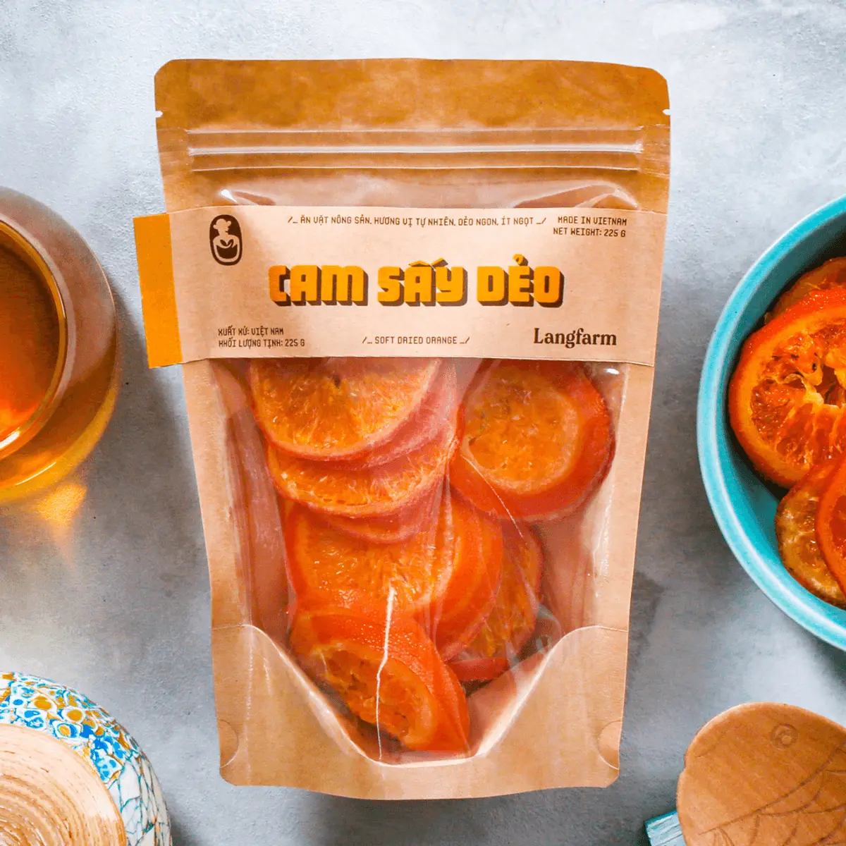 Cam sấy dẻo, đặc sản Langfarm