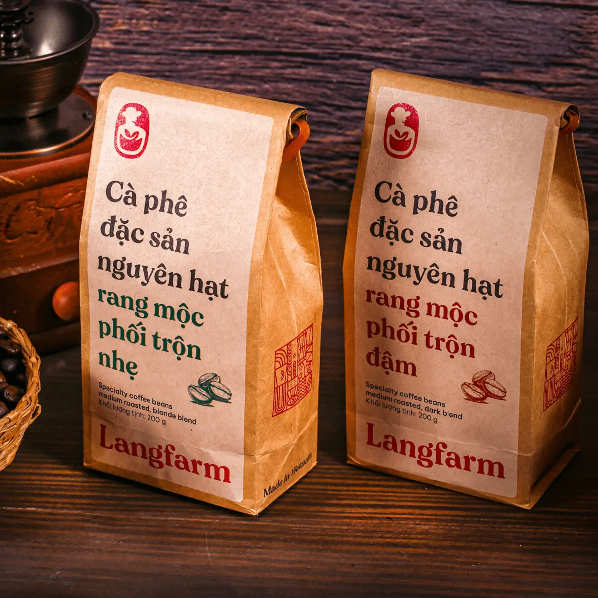 Cà phê nguyên hạt đặc sản Langfarm