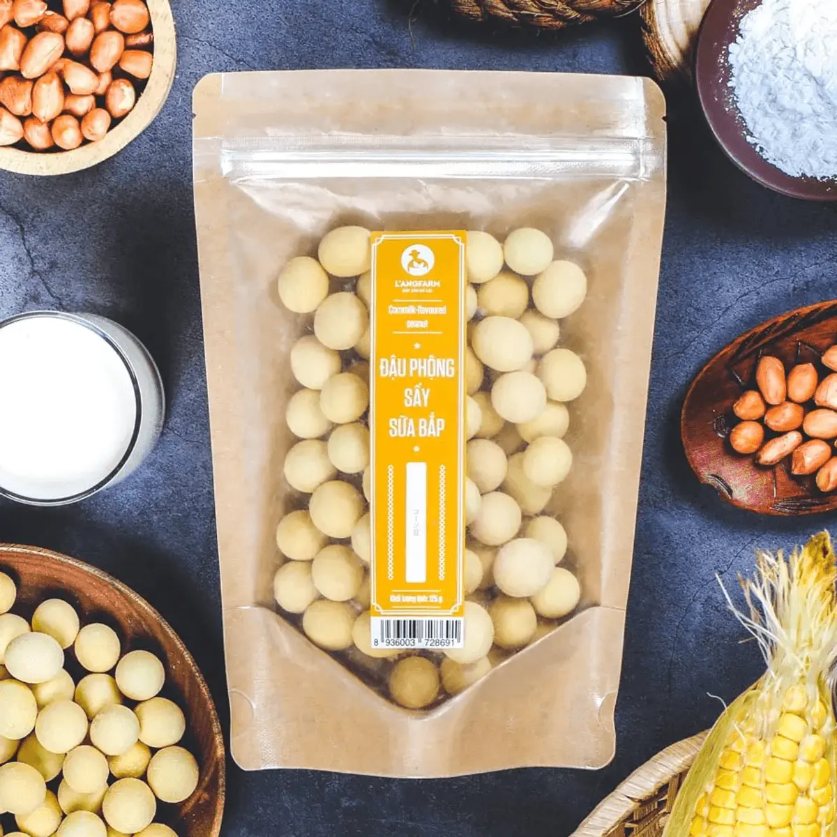 Đậu phộng sấy sữa bắp, đặc sản Langfarm