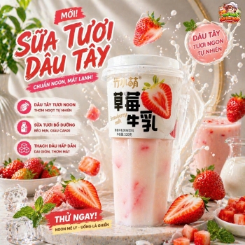Nước uống sữa chua thạch dâu